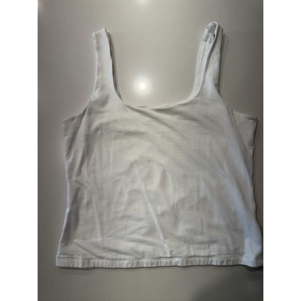 Old Navy Women White SL FL CROP JRS Tank Top Size L Sleeveless 497185-01